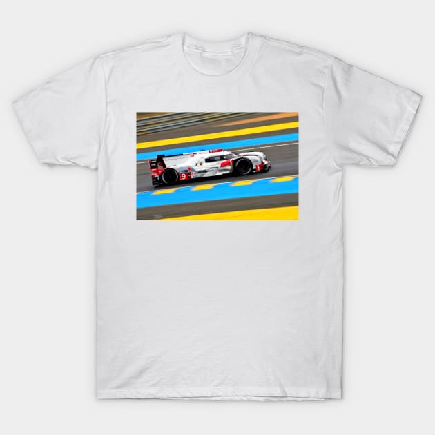 Audi R18 E-Tron Quattro 24 Hours Of Le Mans T-Shirt by AndyEvansPhotos